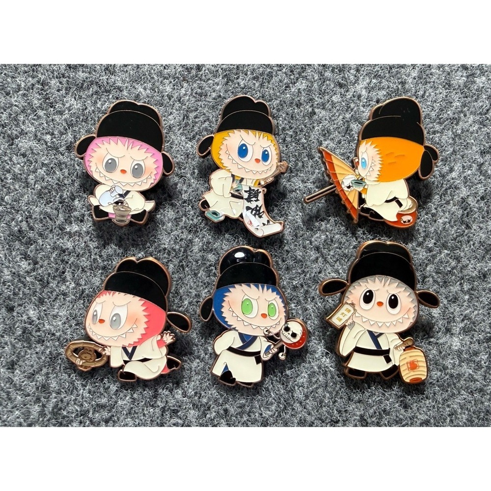 POP MART Labubu Let's Have Fun Together Pin Set Of 6‎ The Monsters Badge Series
